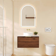 Paris 750mm Wall-Hung Vanity - Walnut Woodmatt mercioaustralia