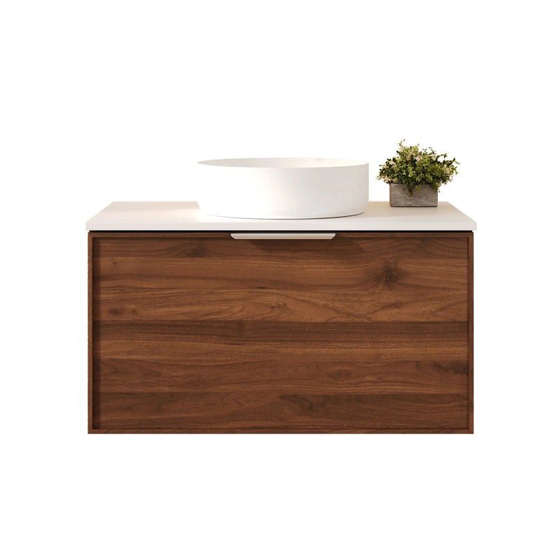 Paris 750mm Wall-Hung Vanity - Walnut Woodmatt mercioaustralia