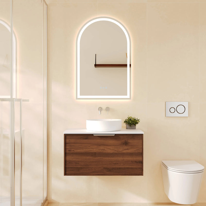 Paris 750mm Wall-Hung Vanity - Walnut Woodmatt mercioaustralia