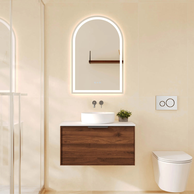 Paris 750mm Wall-Hung Vanity - Walnut Woodmatt mercioaustralia
