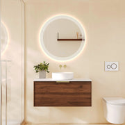 Paris 900mm Wall-Hung Vanity - Walnut Woodmatt mercioaustralia