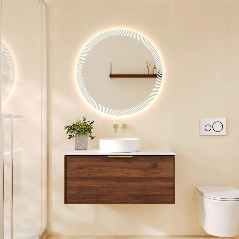 Paris 900mm Wall-Hung Vanity - Walnut Woodmatt mercioaustralia