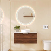 Paris 900mm Wall-Hung Vanity - Walnut Woodmatt mercioaustralia
