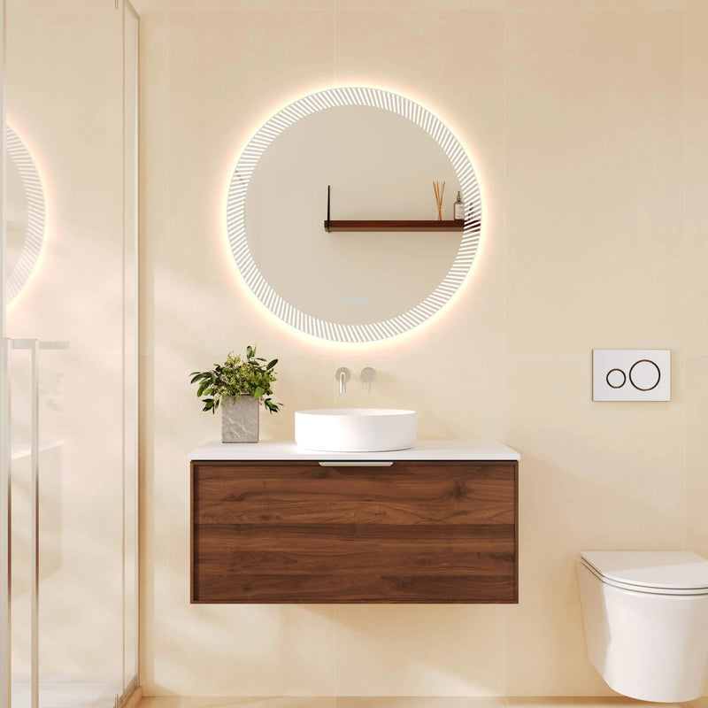 Paris 900mm Wall-Hung Vanity - Walnut Woodmatt mercioaustralia
