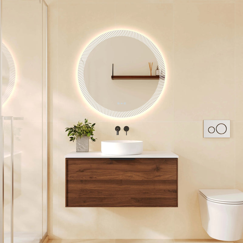 Paris 900mm Wall-Hung Vanity - Walnut Woodmatt mercioaustralia
