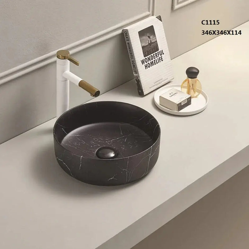 Matte Black Carrara Basin 346mm POSEIDON