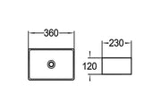 Ultra Slim Wall Hung/Above Gloss White Basin 360*230*120mm - FIL Kitchen Bathroom