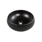 Fluted Round Above Counter Basin Matte Black 400X400X140mm - FIL Kitchen Bathroom