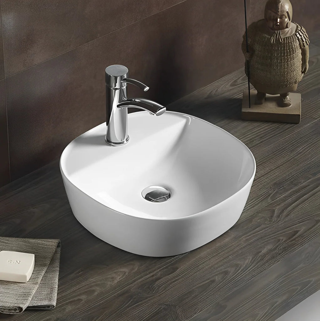 Ultra Slim Wall Hung/Above Basin Gloss White 400*400*120mm