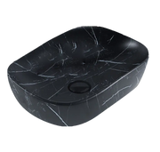Carrara Above Counter Basin Matt Black Marble 465*320*135mm - FIL Kitchen Bathroom