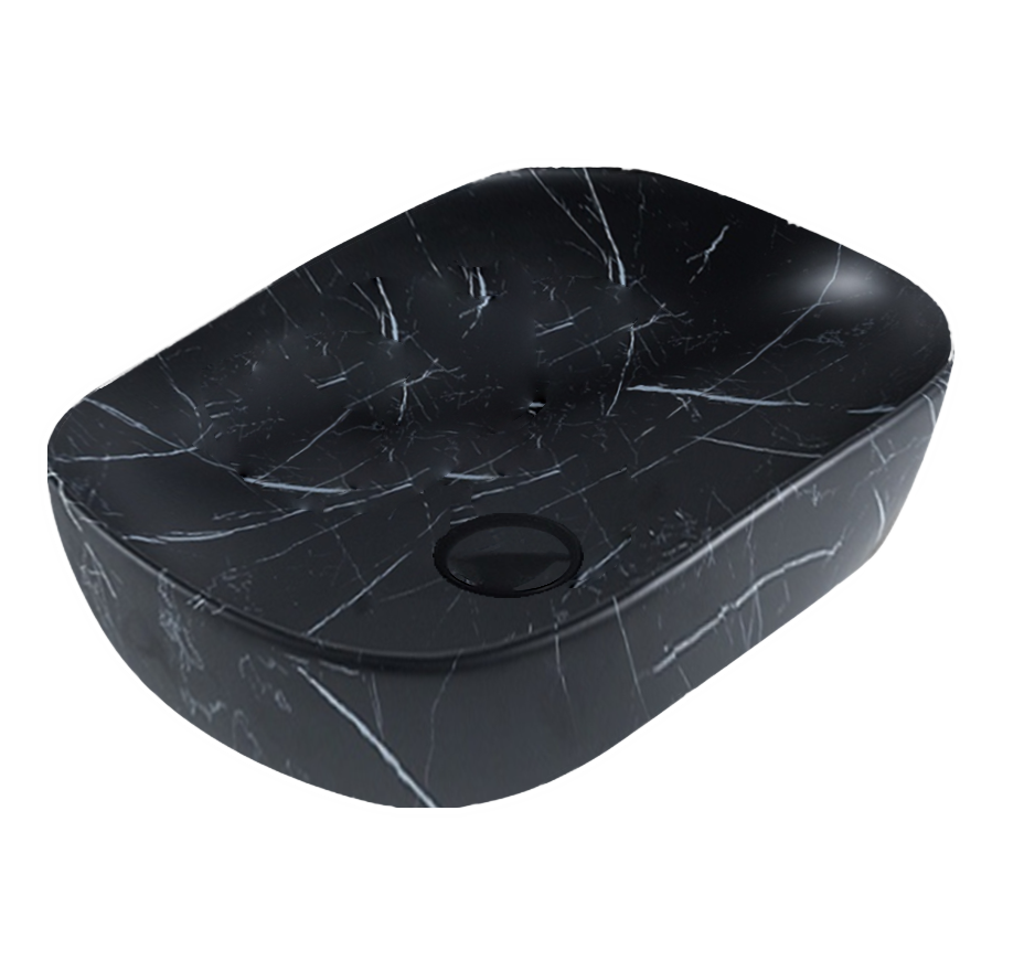 Carrara Above Counter Basin Matt Black Marble 465*320*135mm