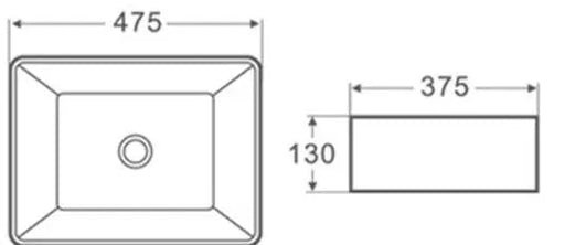 Above Counter Basin Gloss White 475*375*130mm - FIL Kitchen Bathroom