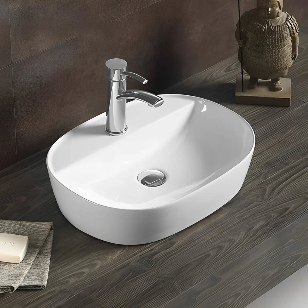 Ultra Slim Wall Hung/Above Counter Basin  Gloss White 500*380*120mm