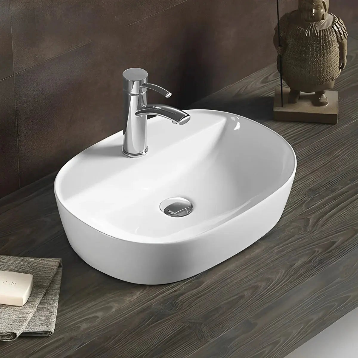 Ultra Slim Wall Hung/Above Counter Basin  Gloss White 500*380*120mm - FIL Kitchen Bathroom