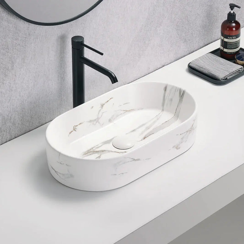 Matte White Carrara Basin 525mm POSEIDON