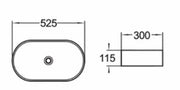 Ultra Slim Gloss White Fine Ceramic Above Counter Basin (520mm) POSEIDON