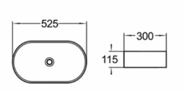 Ultra Slim Gloss White Fine Ceramic Above Counter Basin (520mm) POSEIDON