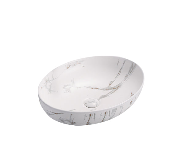 Carrara Above Counter Basin Matte White/Matte Black 500*395*130mm
