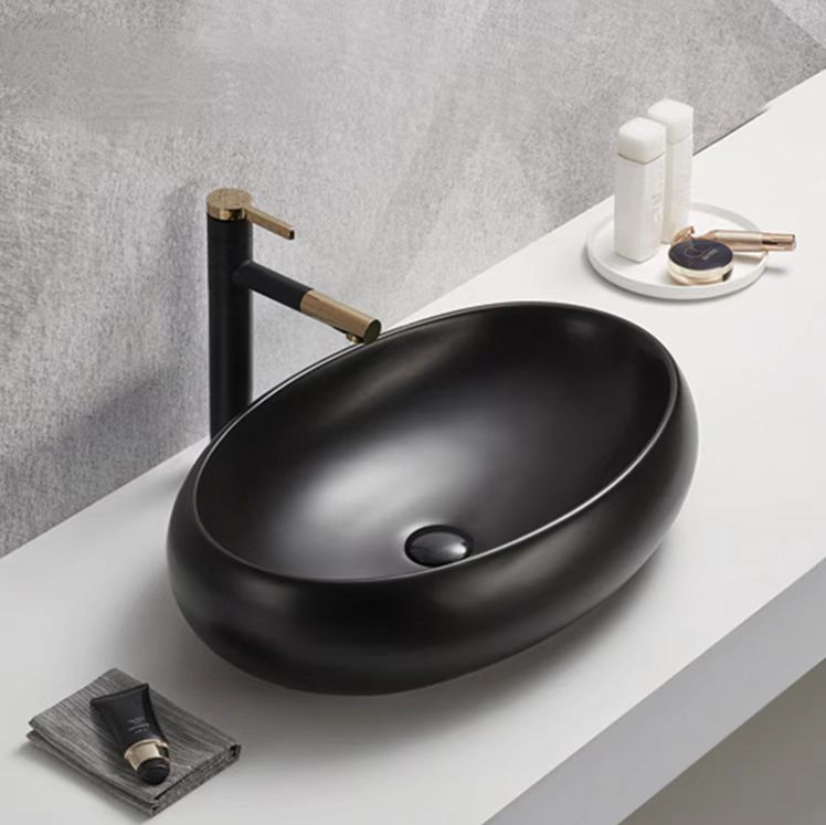 Above Counter Ceramic Basin Gloss White/Matt Black/Matte Black And White 600*400*150mm