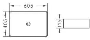 Above Counter Basin Gloss White 605*405*115mm - FIL Kitchen Bathroom