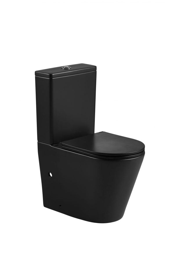 Berlin Matt Black Back-to-Wall Toilet Suite