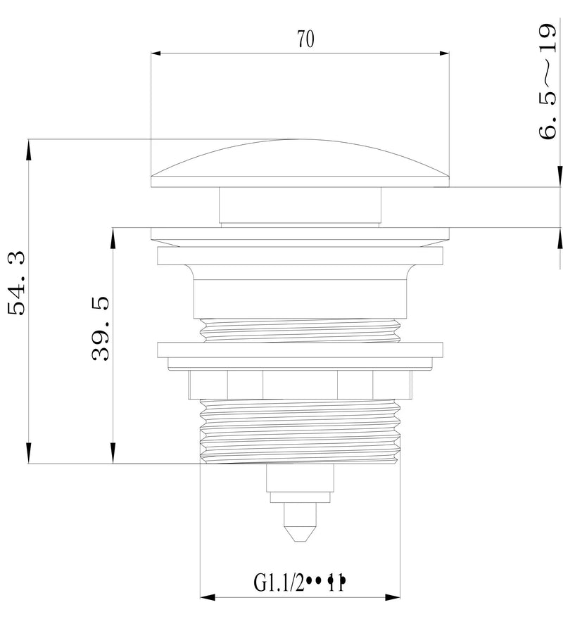 Bath Pop-Up Plug with Removable Waste 40mm - FIL Kitchen Bathroom