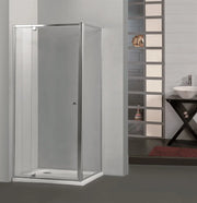 SEMI-FRAMELESS PIVOTAL DOOR SHOWER SCREEN Chrome/Black/Light Gold FIL Kitchen Bathroom