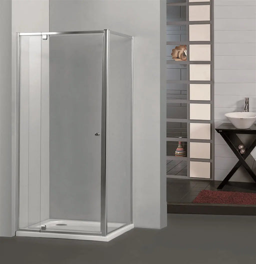 SEMI-FRAMELESS PIVOTAL DOOR SHOWER SCREEN Chrome/Black/Light Gold FIL Kitchen Bathroom