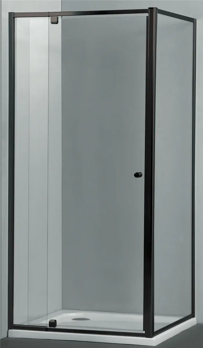 SEMI-FRAMELESS PIVOTAL DOOR SHOWER SCREEN Chrome/Black/Light Gold FIL Kitchen Bathroom