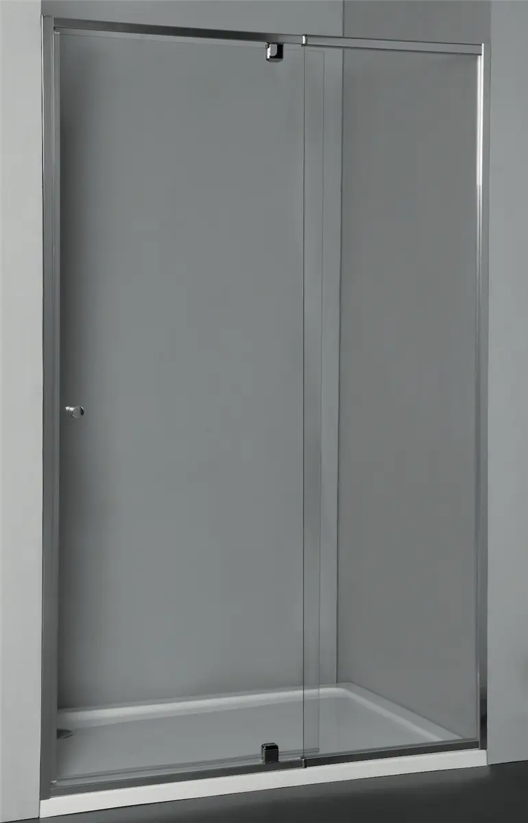 SEMI-FRAMELESS PIVOTAL DOOR SHOWER SCREEN Chrome/Black/Light Gold FIL Kitchen Bathroom