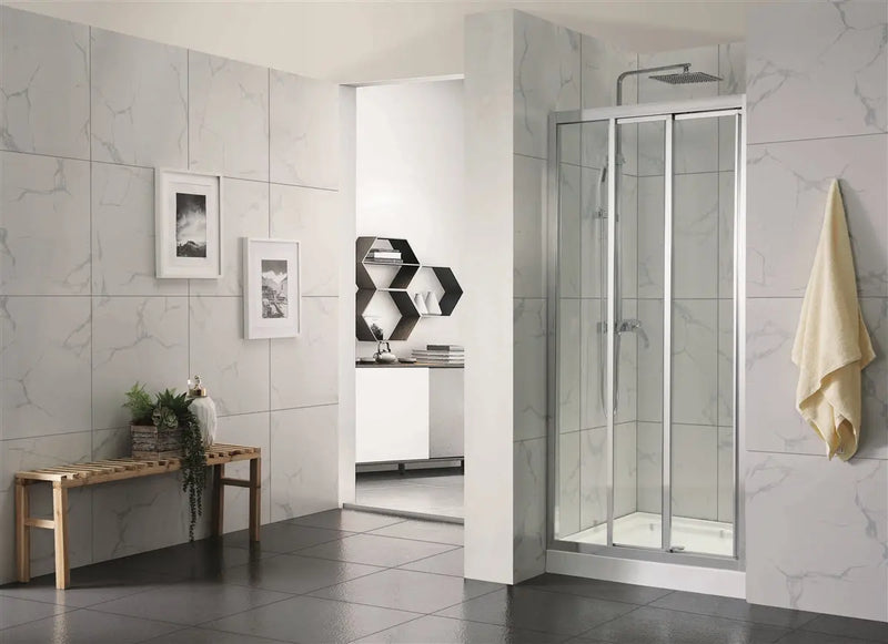 FRAMED 3 PANELS SLIDING DOOR CHROME FIL Kitchen Bathroom