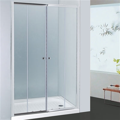 SQUARE SEMIFRAMELESS DOUBLE SLIDING DOOR CHROME