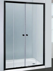 SQUARE SEMIFRAMELESS DOUBLE SLIDING DOOR BLACK FIL Kitchen Bathroom