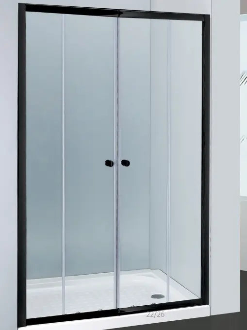 SQUARE SEMIFRAMELESS DOUBLE SLIDING DOOR BLACK FIL Kitchen Bathroom