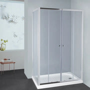 SQUARE SEMIFRAMELESS DOUBLE SLIDING DOOR CHROME FIL Kitchen Bathroom