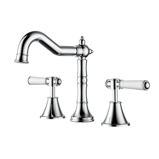 IKON Clasico Chrome Basin Mixer Set Brass/Ceramic Handle - FIL Kitchen Bathroom