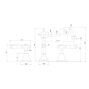 IKON Clasico Brushed Nickel Basin Mixer Set Brass/Ceramic Handle - FIL Kitchen Bathroom