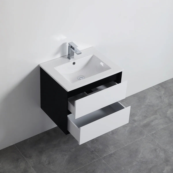 MATTE WHITE AND MATTE BLACK PVC WALL HUNG VANITY 600/750/900/1200/1500mm