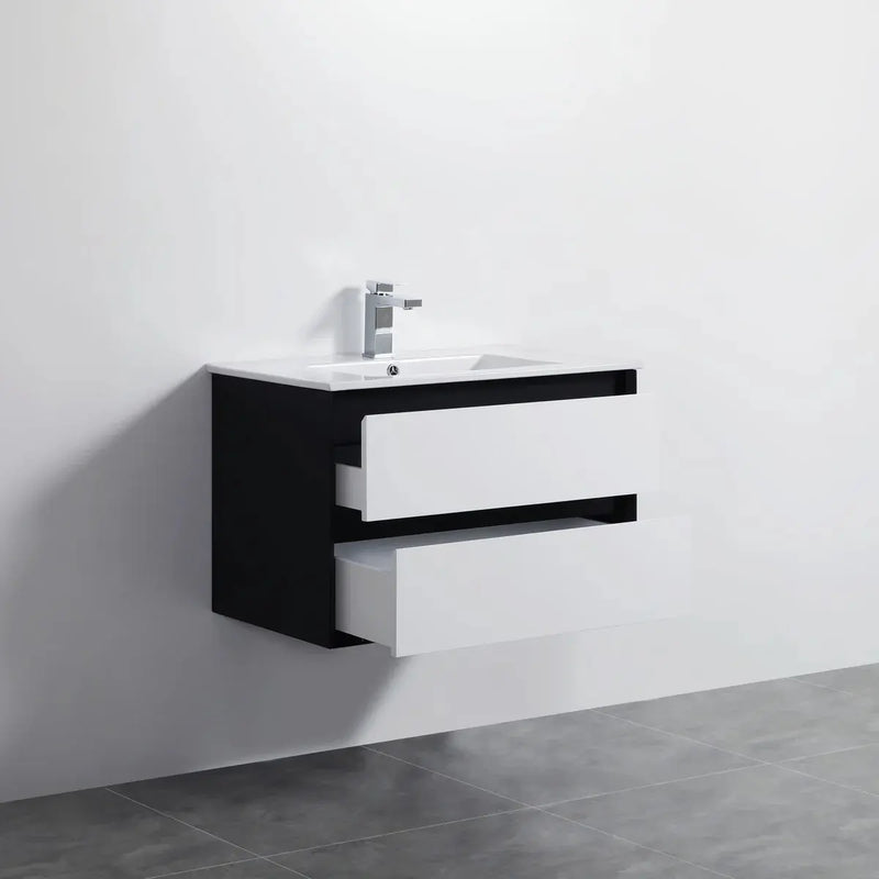 MATTE WHITE AND MATTE BLACK PVC WALL HUNG VANITY 600/750/900/1200/1500mm POSEIDON