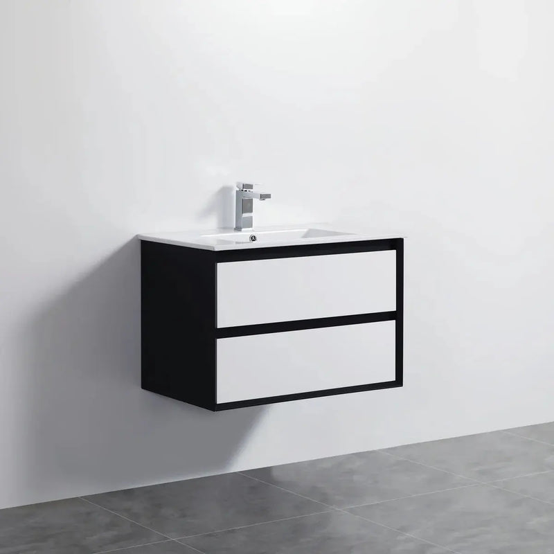 MATTE WHITE AND MATTE BLACK PVC WALL HUNG VANITY 600/750/900/1200/1500mm POSEIDON