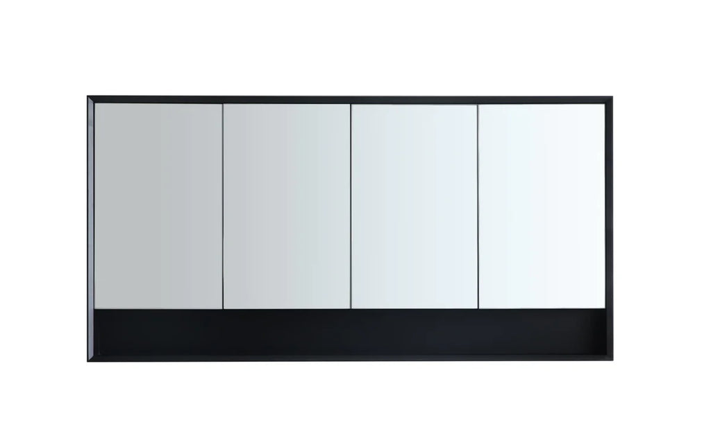 MATTE BLACK SHAVING CABINET 1500MM