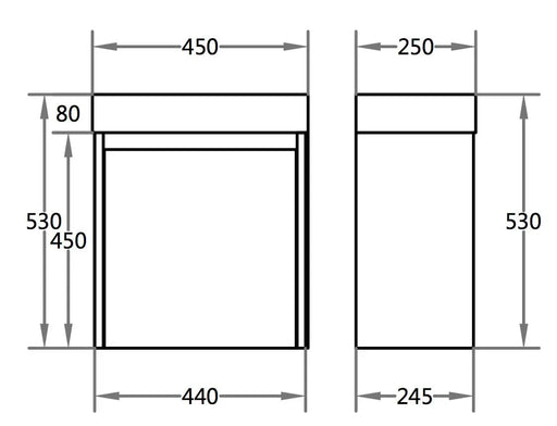 Wall Hung Polyurethane PVC cabinet with Poly Marble Top - FIL Kitchen Bathroom