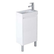 450x250x880mm Freestanding Narrow Bathroom Vanity Polyurethane White PVC FIL Kitchen Bathroom