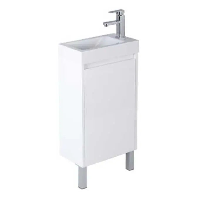 450x250x880mm Freestanding Narrow Bathroom Vanity Polyurethane White PVC FIL Kitchen Bathroom