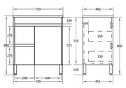 Poseidon White Polyurethane PVC -Standard Freestanding Vanity (750mm/900mm) - FIL Kitchen Bathroom