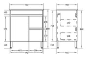 Poseidon White Polyurethane PVC -Standard Freestanding Vanity (750mm/900mm) - FIL Kitchen Bathroom