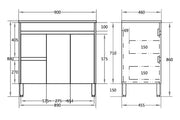 Stella Oak Freestanding Vanity (900mm) - FIL Kitchen Bathroom