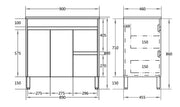 Poseidon White Polyurethane PVC -Standard Freestanding Vanity (750mm/900mm) - FIL Kitchen Bathroom