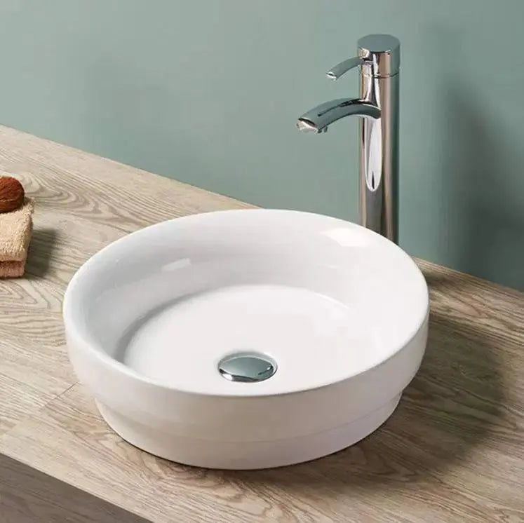 Insert Ceramic Basin Gloss White Round 400*400*110mm - FIL Kitchen Bathroom