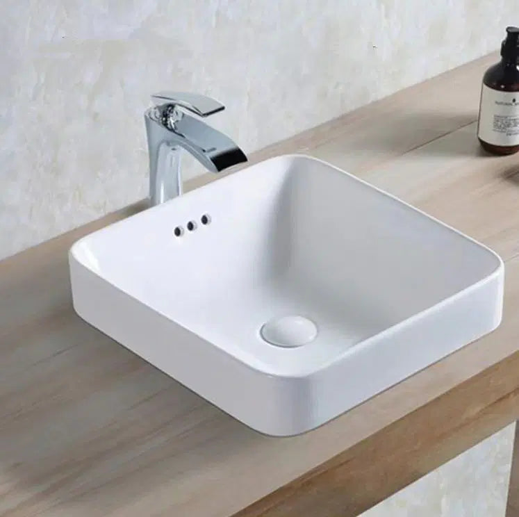 Insert Ceramic Basin Gloss White Square 420*420*155mm